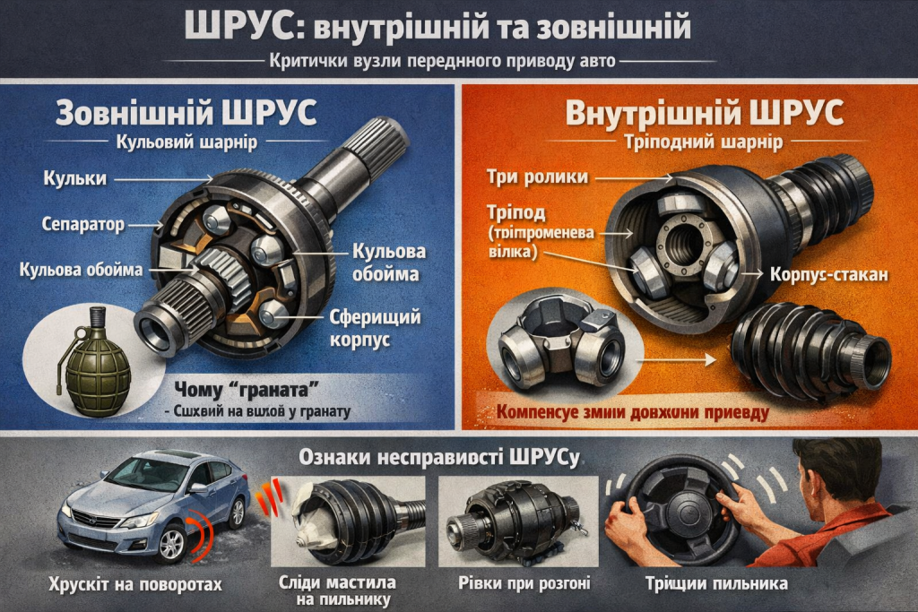 Чому внутрішній і зовнішній ШРУСи різні